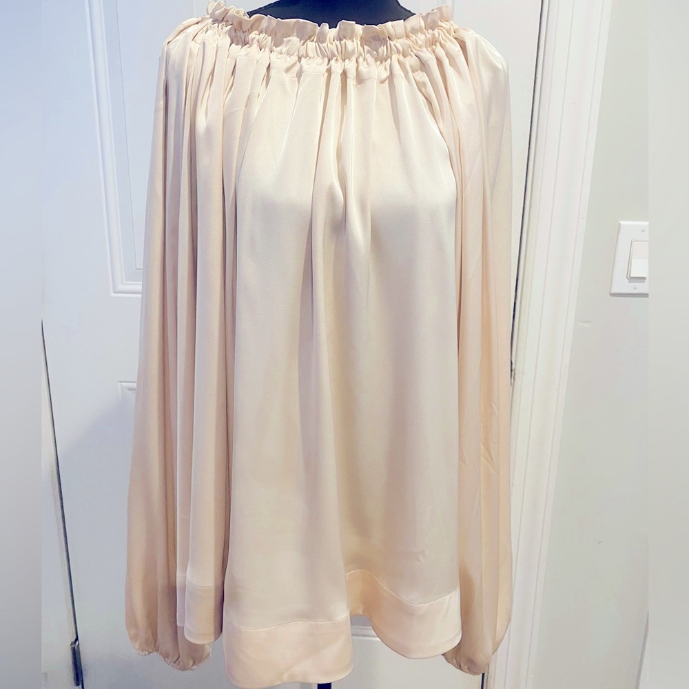 Beige Statin Blouse